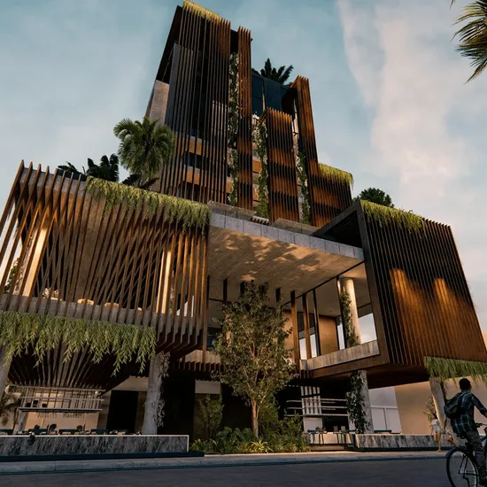 tropical modern Beach Club in Jacó alianz design